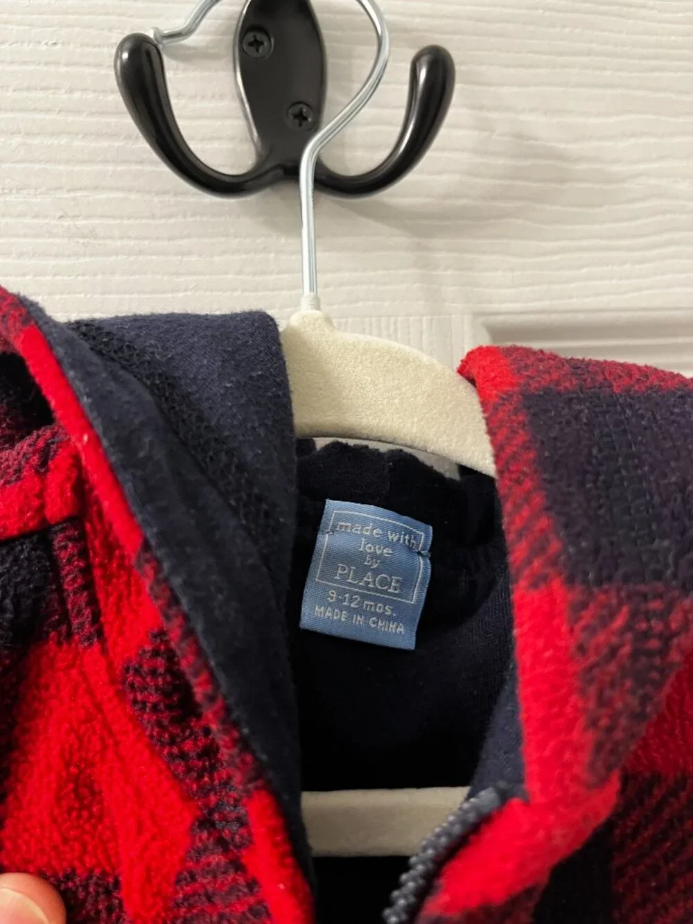 Children's Place 9-12M Buffalo Plaid Fleece Jacket